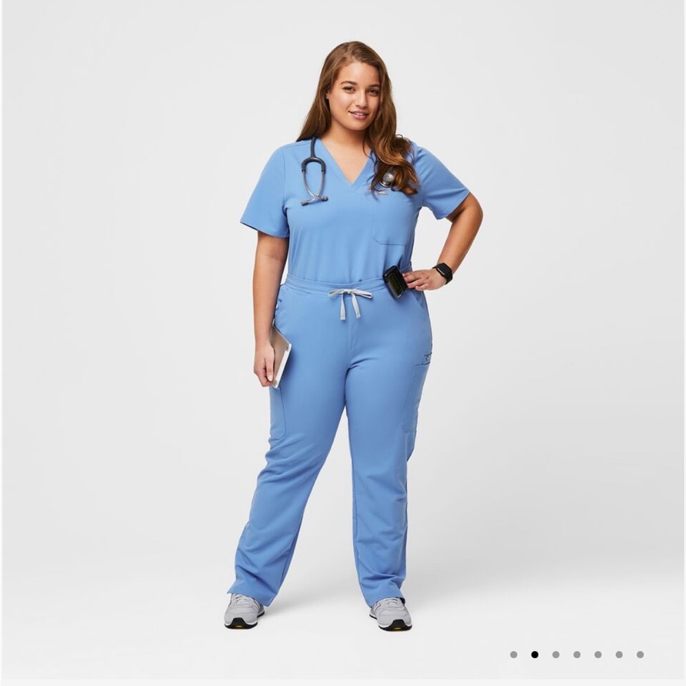 Figs set Scrub Top+Bottom Ceil Blue
